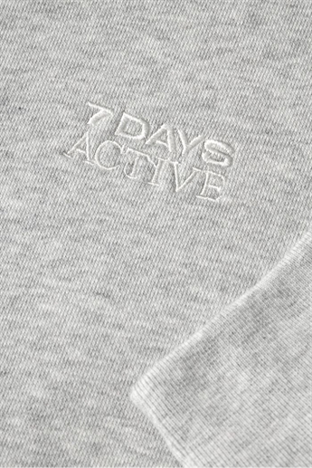 7 Days Active, Organic Fitted Crewneck, Heather Grey